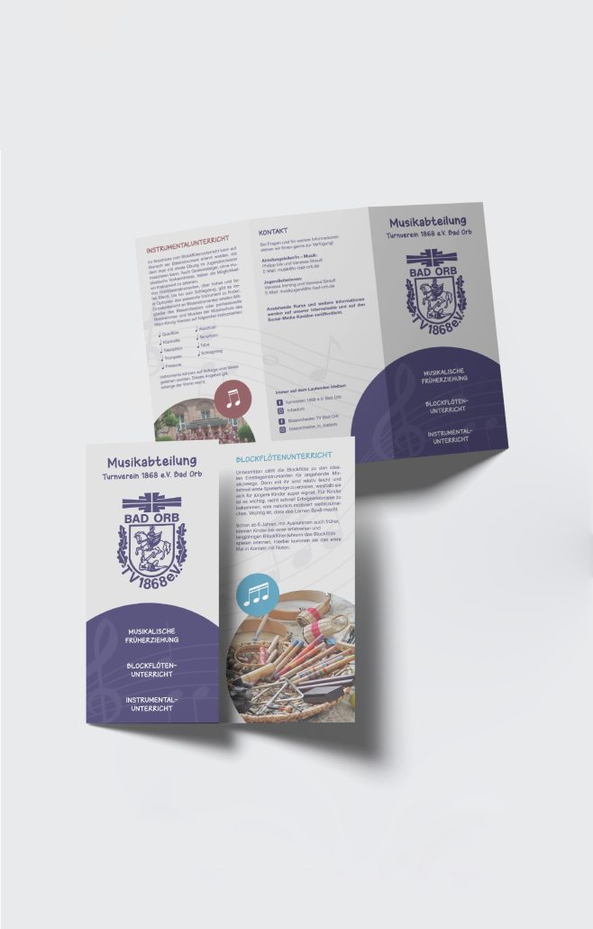 DIN Lang Flyer 6-seitig Turnverein Bad Orb hochkant